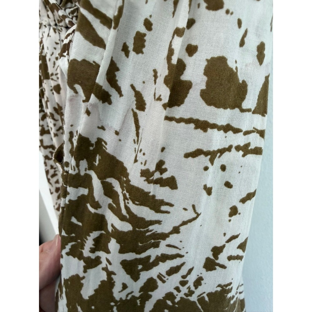 Blue Island Strapless Tropical Print Jumpsuit Brown White Small Drawstring - Picture 3 of 14